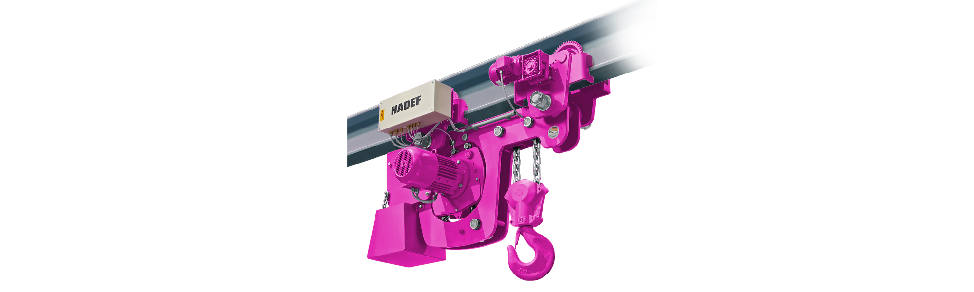 HADEF special construction electric chain hoist in special color pink